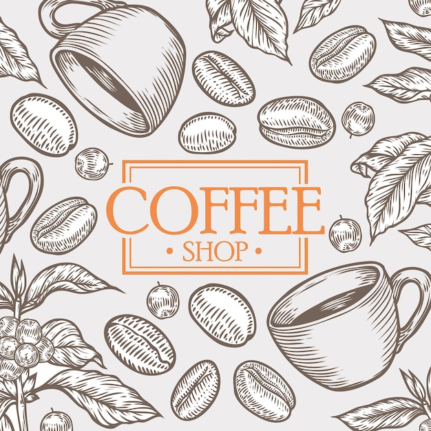 Vektor organisches kaffeehäuserblatt