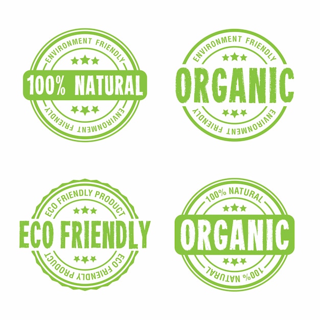 Vektor organisches natürliches logo set