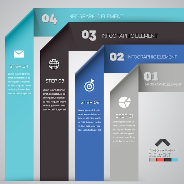 Origami Infographik Element Vorlage. Abstraktes modernes Design.