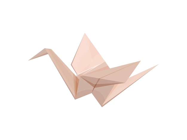 Vektor origami-papierkranich-vektorillustration auf weißem hintergrund