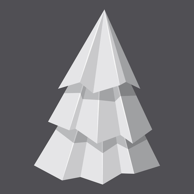 Origami-Tannenbaum-Konzepthintergrund Realistische Darstellung des Origami-Tannenbaum-Vektorkonzepthintergrunds für Webdesign