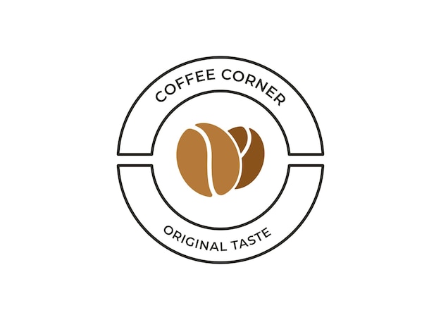 Originalgeschmackslogo der kaffeeecke mit einem braunen kreis