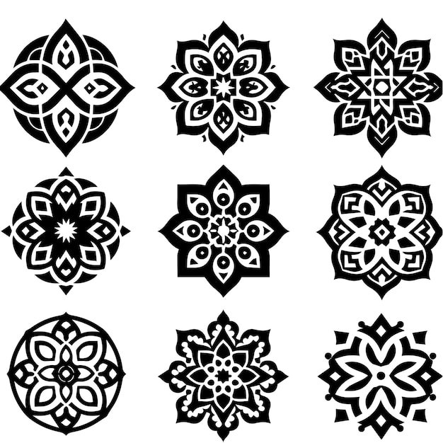 Ornament arabisches einfaches Ornament islamische schwarz-weiße Farbe