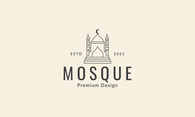 Ornament einfache kuppel moschee linien logo vektor icon symbol grafik design illustration