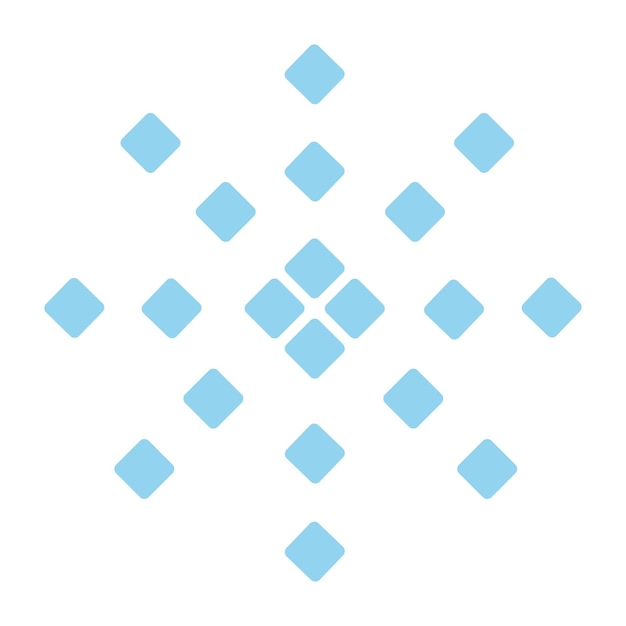 Ornament geometrisches Sternzeichen Pixel minimalistische Schneeflocke Designelement