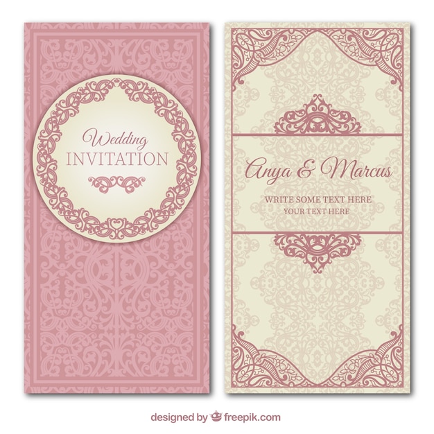 Ornamental wedding invitation