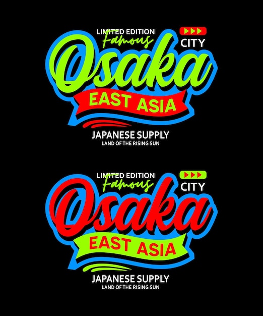 Osaka ostasien typografie-design für t-shirts