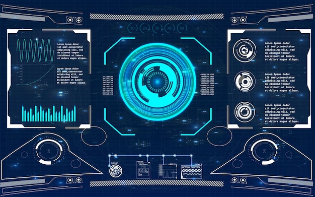 Osnovnye RGBBenutzerfreundliche HUD-Schnittstelle HighTech-Überwachungselemente