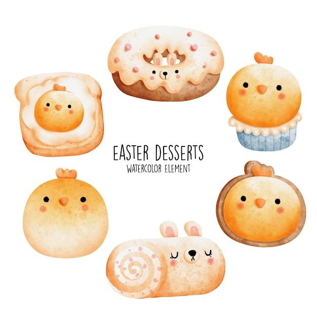 Oster-Süßigkeiten Oster-Desserts-Vektor-Illustration