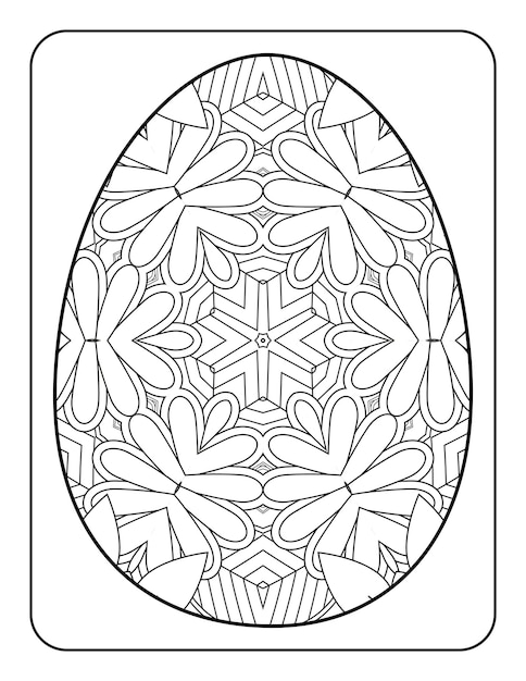 Vektor osterei malseite frohe ostern tag malbuch seite malseite für kinder und erwachsene