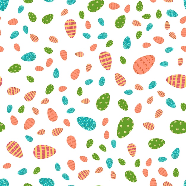 Osterei nahtlose Muster im flachen Cartoon-Stil Vektor-Illustration von Frühlingsferien Hintergrund