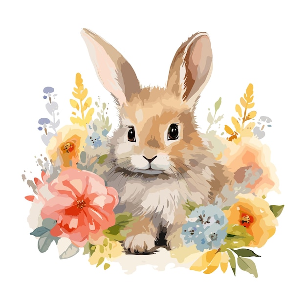 Vektor osterhase aquarell vektor clipart