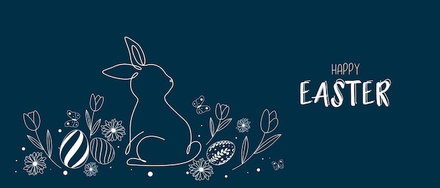 Ostern-Grußkarte mit Kaninchenmusterdesign mit niedlicher Osterei-Dekorationsvektorillustration