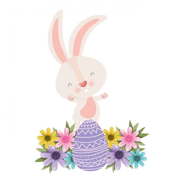 Ostern Hase mit Ei isoliert Symbol
