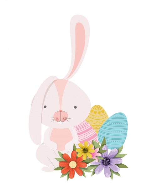Ostern Hase mit Ei isoliert Symbol