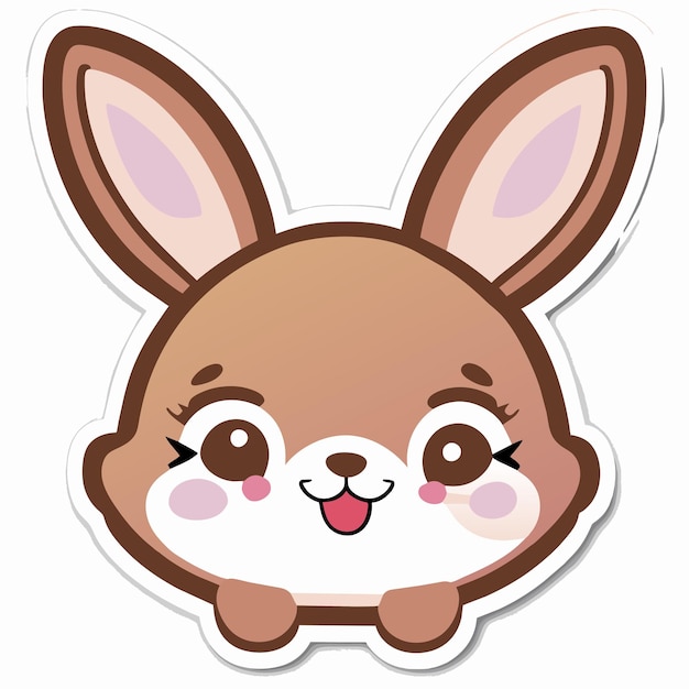 Ostern niedlicher hase hamster handgezeichnetes cartoon-aufkleber-symbol-konzept isolierte illustration