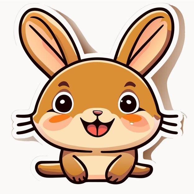 Vektor ostern niedlicher hase hamster handgezeichnetes cartoon-aufkleber-symbol-konzept isolierte illustration