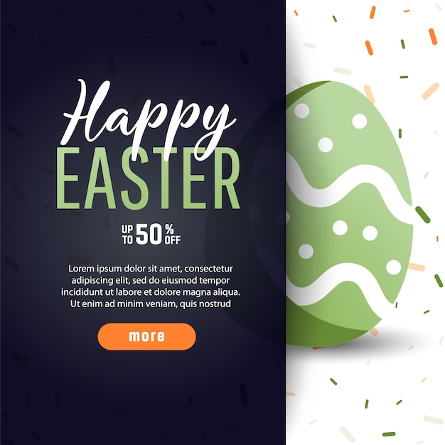 Ostern sale banner mit platz für text.