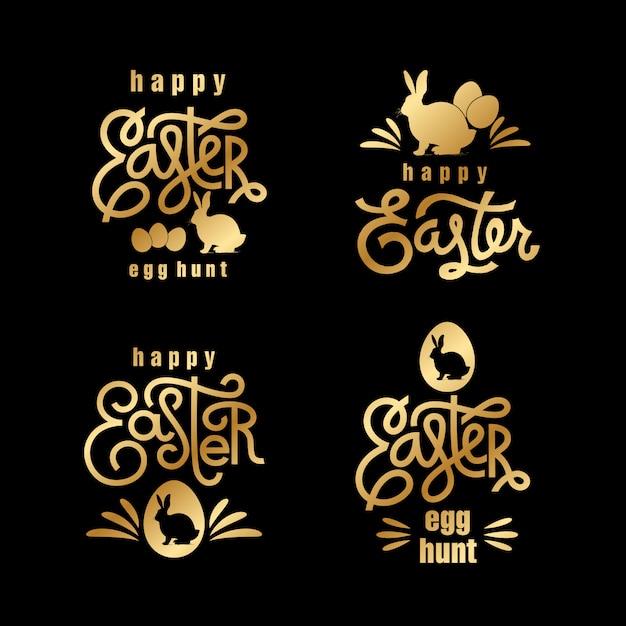 Ostern wünscht gold label set.