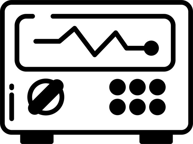 Vektor oszilloskop-glyph und linienvektor-illustration