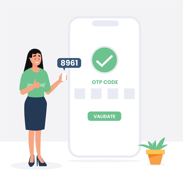 Vektor otp-code für die verifizierung des kunden
