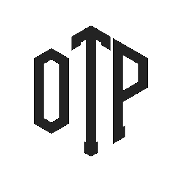 OTP-Logo-Design Anfangsbuchstaben OTP-Monogramm-Logo in sechseckiger Form