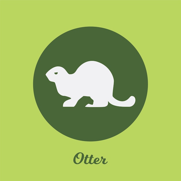 Otter flaches icon-design, logo-symbol-element