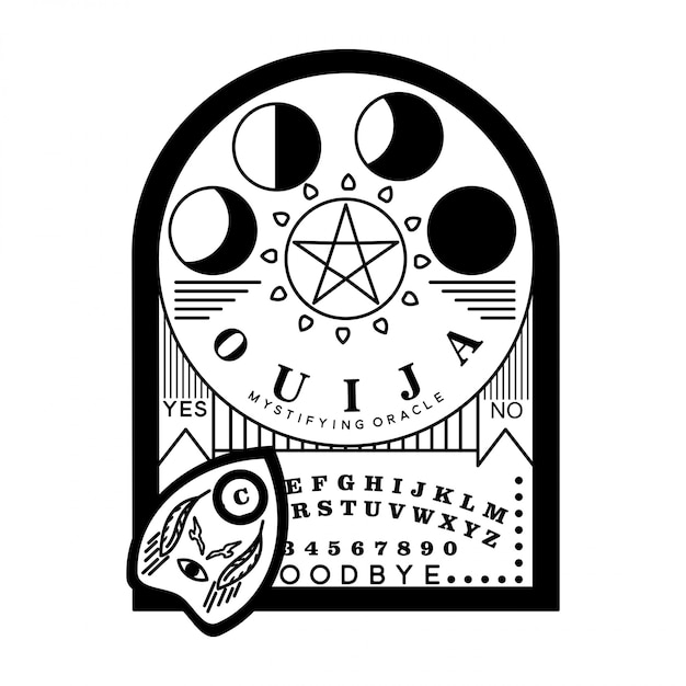 Vektor ouija brett monoline abzeichen design