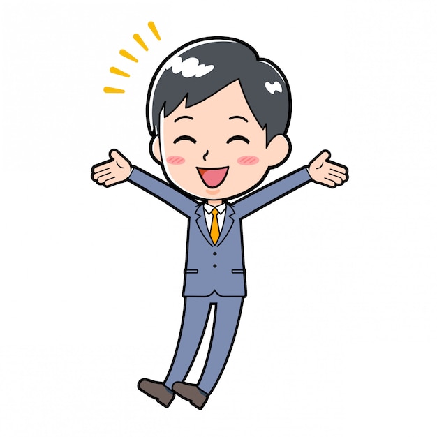 Out line businessman_happy