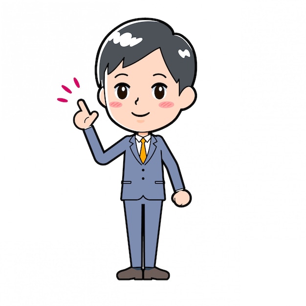 Out line businessman_pointing