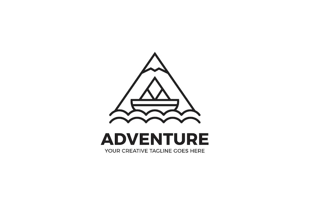 Outdoor Adventure Camp Monoline Logo Vorlage