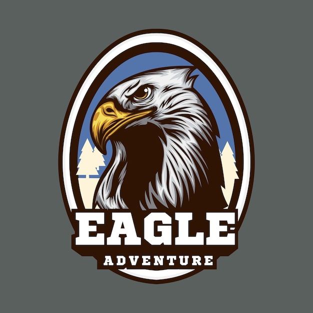 Outdoor-Logo-Stil mit Weißkopfseeadler