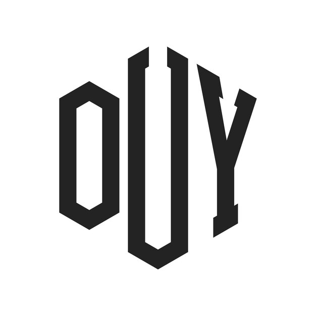 OUY-Logo-Design Anfangsbuchstaben OUY Monogramm-Logo in sechseckiger Form