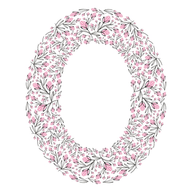 Ovaler, rosa, lebendiger Blumenrahmen, heller Rahmen mit rosa Tulpenblüten