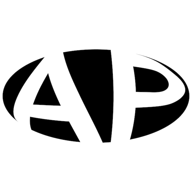 Vektor ovales logo mit doppeltem buchstaben a p zwei buchstaben ap pa
