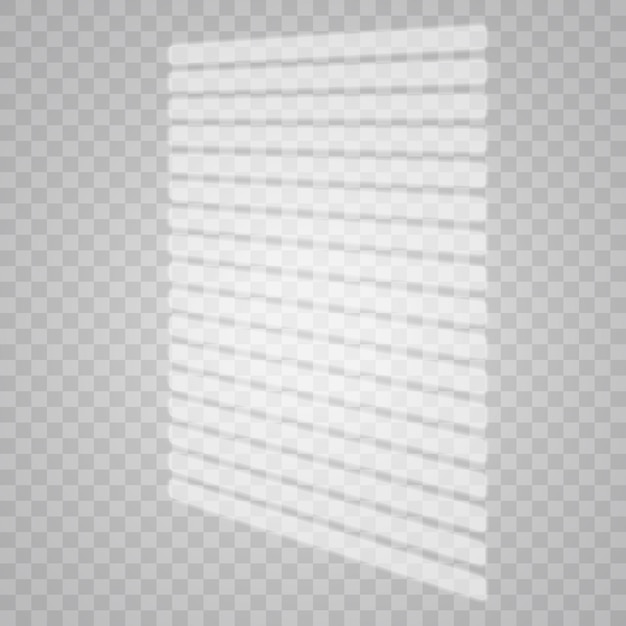 Overlay-schatteneffekt transparente overlay-fenster und jalousien-schatten realistischer lichteffekt von schatten und natürlichem licht auf einem transparenten hintergrund vektor-illustration