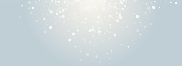 Overlay-Schneefall-Vektor-Grau-Panorama-Hintergrund. Graue fallende Schneesturmfahne. Elegantes Schneemuster. Glühen-Schneeflocke-Illustration.