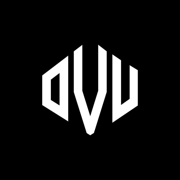 Ovu buchstaben-logo-design mit polygon-form ovu polygon- und würfelform logo-design ovu sechseck-vektor-logos-schablon weiße und schwarze farben ovu monogramm geschäft und immobilien-logo ovu