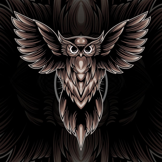 Vektor owl kunstwerk vektor-illustration einzigartig