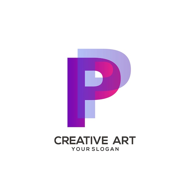 P Brief Logo buntes Farbverlaufsdesign