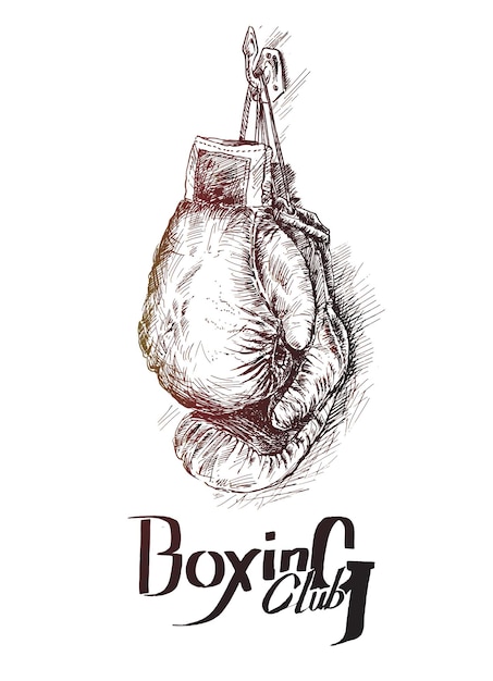 Paar boxhandschuhe handgezeichnete skizze vektor-illustration