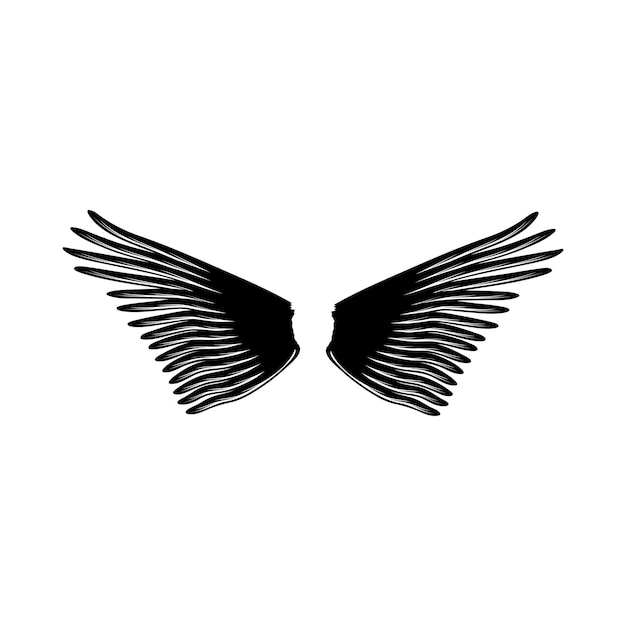 Vektor paar flügel-symbol im einfachen stil auf einer weißen hintergrundvektorillustration