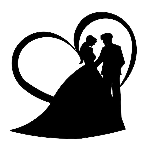 paar Hochzeit Liebe Silhouette