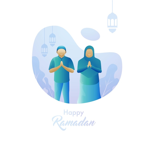 Paar muslimische illustration