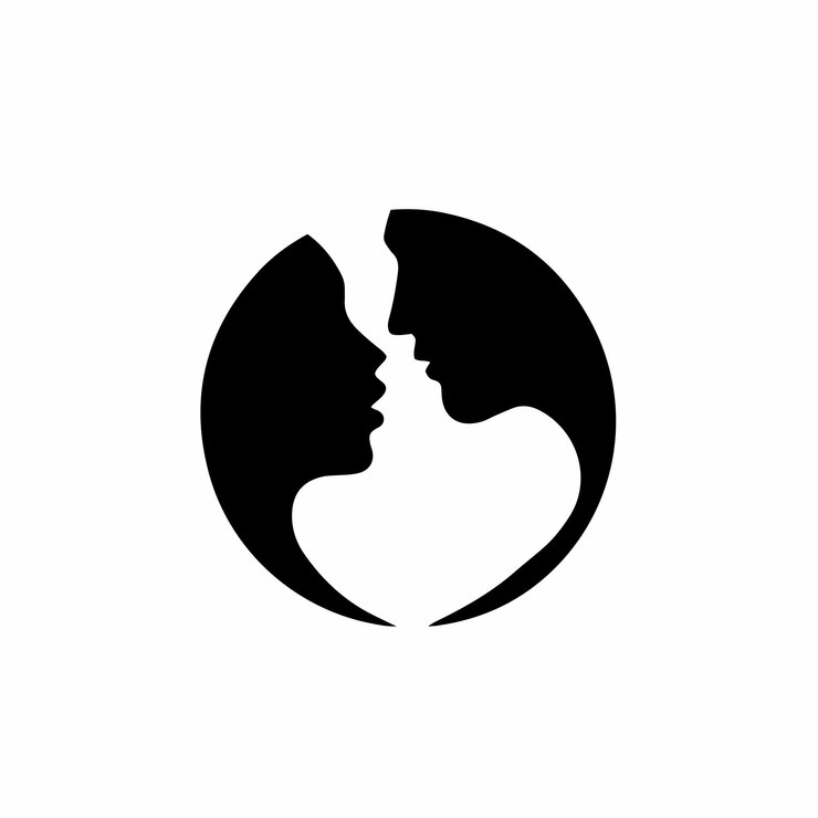 Paar Symbol Logo Tattoo Design Schablone Vektor Illustration