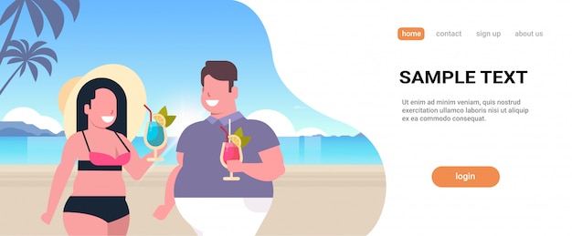Paar trinken cocktails tropischen meer strand mann frau spaß sommer sommer konzept