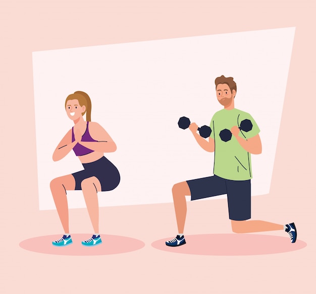 Paar üben Übung, Sport Erholung Konzept