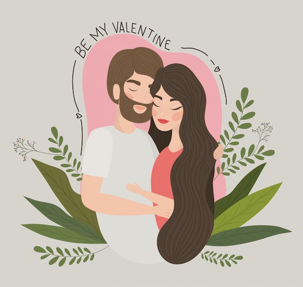 Paare der frauen- und mannzeichnung, des verhältnis-valentinsgrußtagesromantikfeiertags und der zusammen illustration