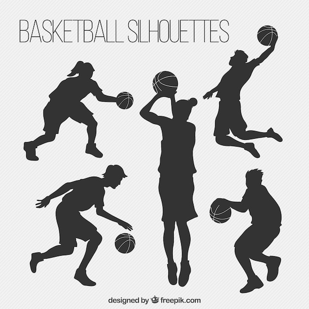 Pack of basketball-spieler-silhouetten