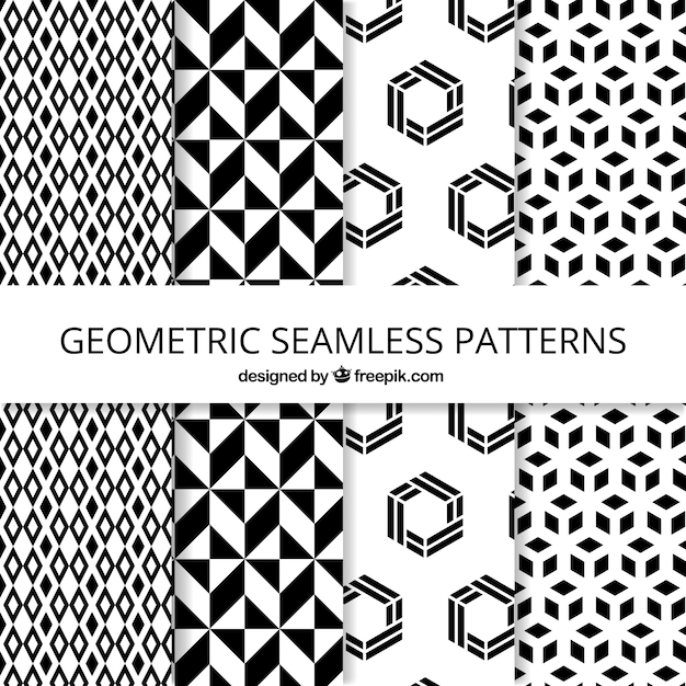 Packung mit geometrischen mustern in flacher bauform